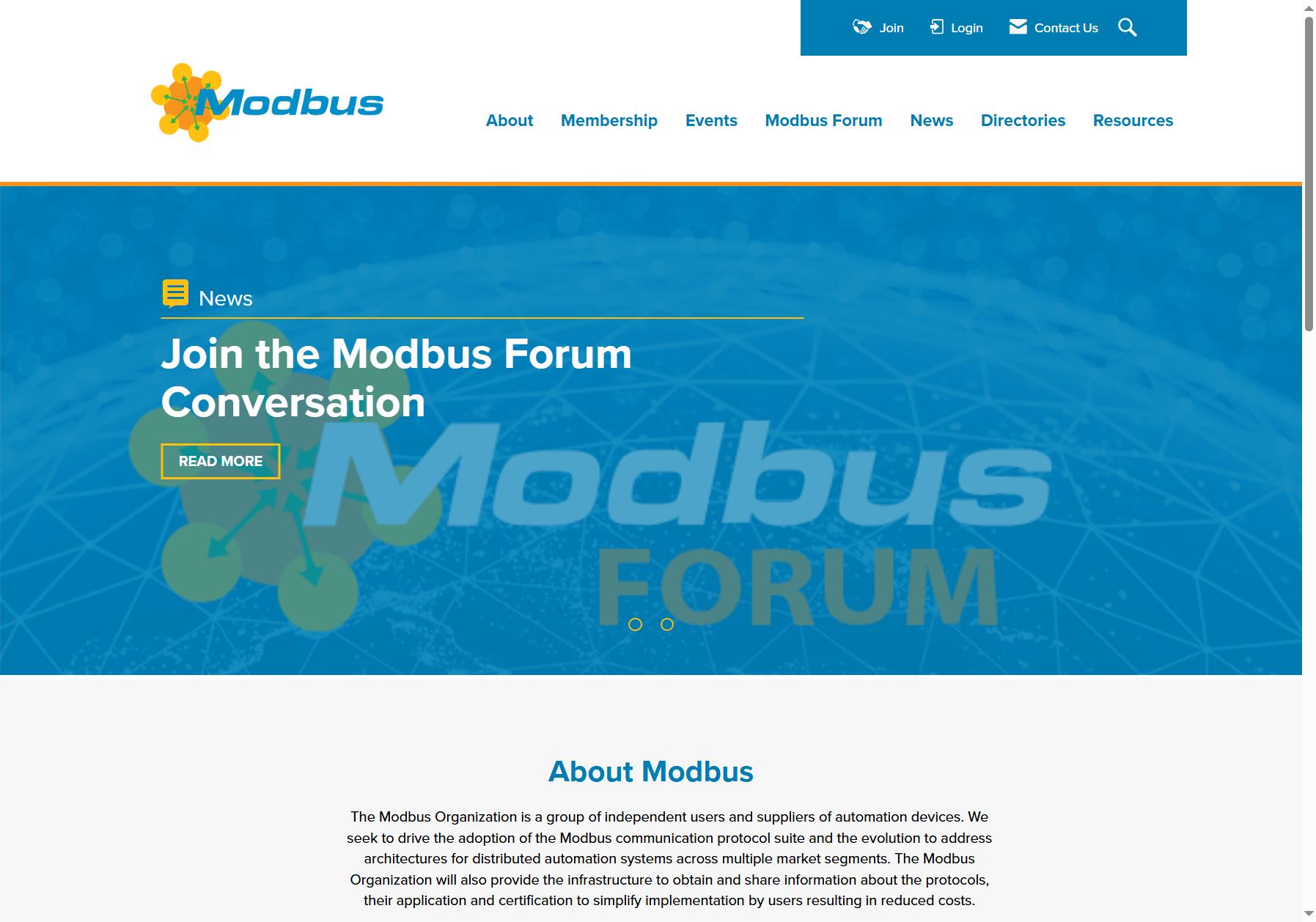 Modbus组织官网